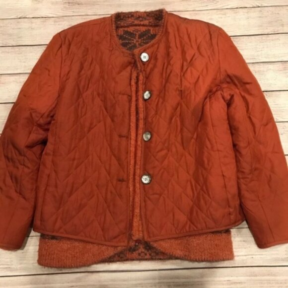 Vintage Size Large Hand Knit Reversible Jacket - Picture 1 of 6